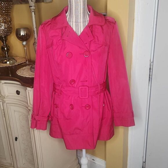 Relativity pink trench coat women's size M - Picture 1 of 8